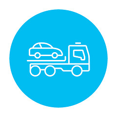 Image showing Car towing truck line icon.