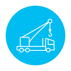 Image showing Mobile crane line icon.