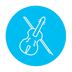 Image showing Violin with bow line icon.