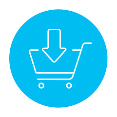 Image showing Online shopping cart line icon.