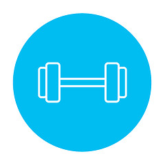 Image showing Dumbbell line icon.