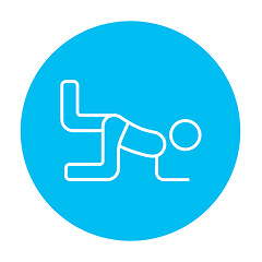 Image showing Man exercising buttocks line icon.