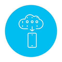 Image showing Cloud computing line icon.