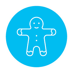 Image showing Gingerbread man line icon.