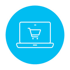 Image showing Online shopping line icon.