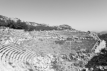 Image showing the old  temple and theatre in termessos antalya turkey asia sky