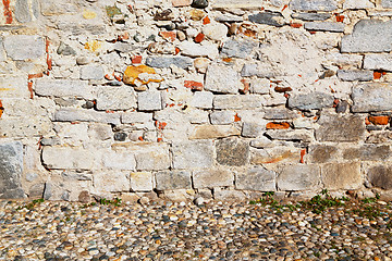 Image showing italy  and cracked  step   brick in    old wall texture material