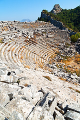 Image showing the old  temple  theatre  sky and ruins