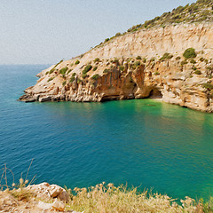 Image showing asia in thurkey antalya lycia way water rocks and sky near the n