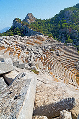 Image showing the old  temple and theatre in termessos antalya turkey asia sky