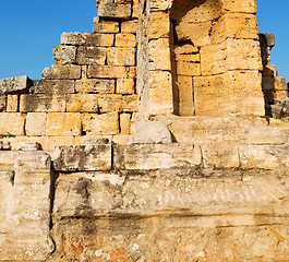 Image showing history pamukkale    old construction in asia turkey the column 