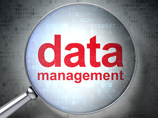 Image showing Data concept: Data Management with optical glass