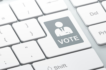 Image showing Politics concept: Ballot on computer keyboard background