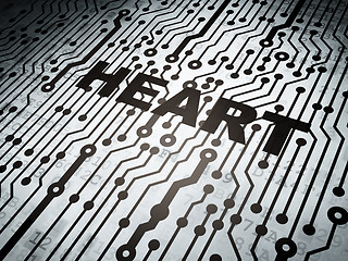 Image showing Health concept: circuit board with Heart