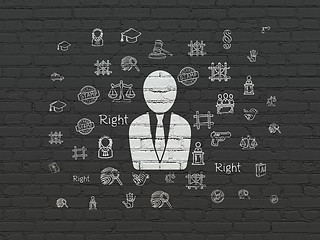 Image showing Law concept: Business Man on wall background