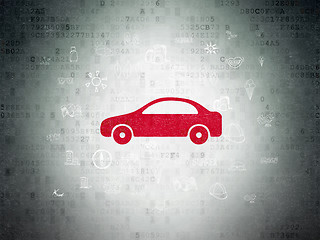 Image showing Tourism concept: Car on Digital Paper background