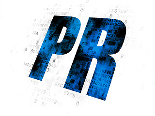 Image showing Advertising concept: PR on Digital background