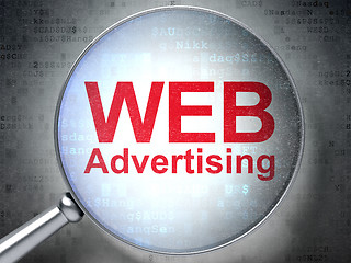 Image showing Marketing concept: WEB Advertising with optical glass
