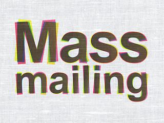 Image showing Advertising concept: Mass Mailing on fabric texture background