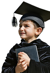 Image showing Cute kid graduate with graduation cap