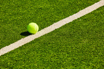 Image showing Tennis Ball on the Court