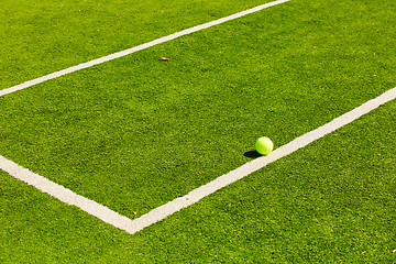 Image showing Tennis Ball on the Court