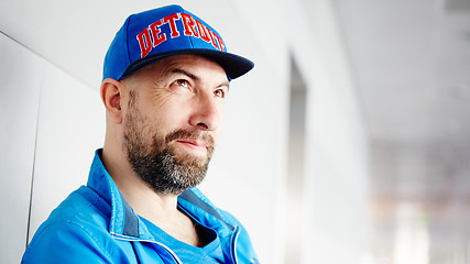 Image showing Profile of a handsome man wearing cap