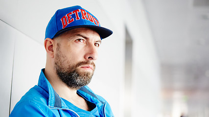 Image showing Profile of a handsome man wearing cap