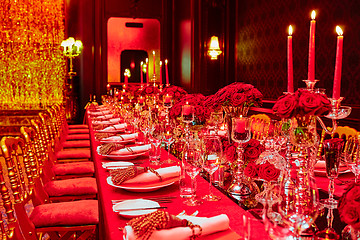Image showing Table set for wedding or another catered event dinner.