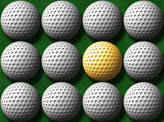 Image showing gold golf ball