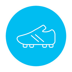 Image showing Football boot line icon.