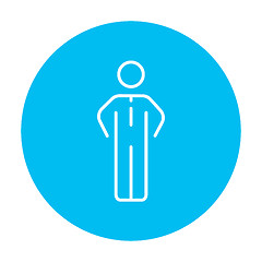 Image showing Businessman standing line icon.