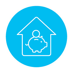 Image showing House savings line icon.