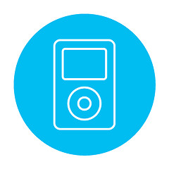 Image showing MP3 player line icon.