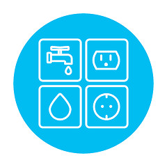 Image showing Utilities signs electricity and water line icon.