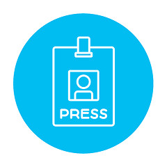 Image showing Press pass ID card line icon.