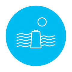 Image showing Solar energy and hydropower line icon.
