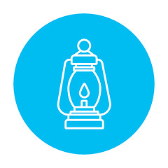 Image showing Camping lantern line icon.