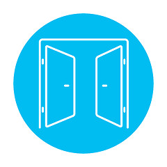 Image showing Open doors line icon.