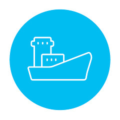 Image showing Cargo container ship line icon.