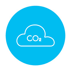 Image showing CO2 sign in cloud line icon.