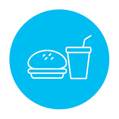 Image showing Fast food meal line icon.