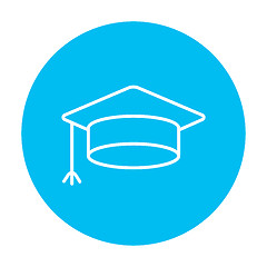 Image showing Graduation cap line icon.