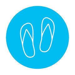 Image showing Beach slipper line icon.