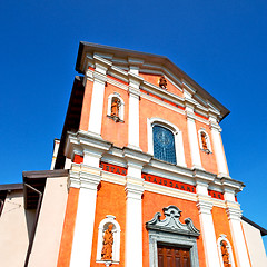 Image showing orange    in italy europe milan     religion and sunlight old ar