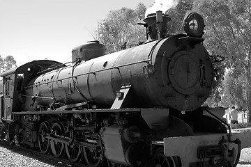 Image showing steam train in black and white