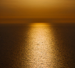 Image showing in santorini    greece sunset and the sky mediterranean red sea