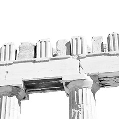 Image showing historical   athens in greece the old architecture and historica