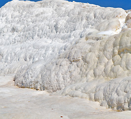 Image showing calcium bath and travertine unique abstract in pamukkale turkey 