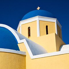 Image showing in santorini greece old construction and the sky